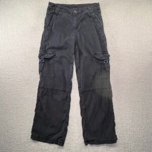 American Eagle Cargo Pants Women's Black Straight Leg Utility‎ Pockets Size 2